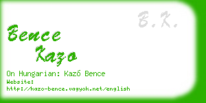 bence kazo business card