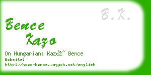 bence kazo business card